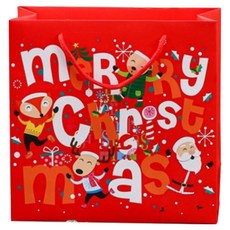 아이엔피 크리스마스 끈쇼핑백 메리 대 30 x 12 x 26 cm LK-04, 10개, 1개입
