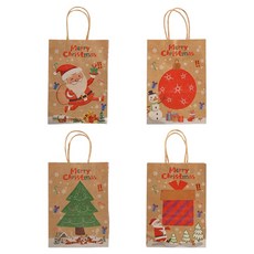 INP 聖誕節 KP 購物袋 4款 x 5入組 KTOB 聖誕老人樹 小號 15 x 8 x 21 cm, 1套