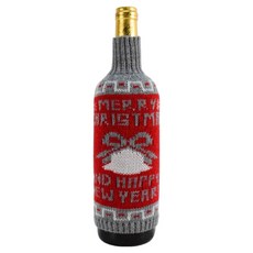 Wellot 聖誕裝飾針織酒瓶套 8 x 25 cm, B款, 1個