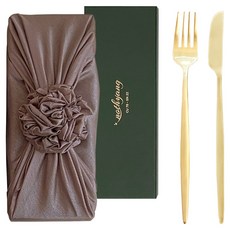 놋향 보자기포장 방짜유기 디너 포크 나이프 세트, 골드, 1세트, 디너 포크 +디너 나이프 + 코코아 보자기