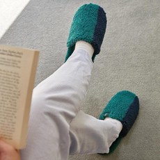 오리고 플리스 와이드 실내화, 그린 칼데라레이크, 1개