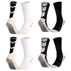 Odream 防滑運動足球襪, 黑色, 黑色, 白色, 白色, 4個