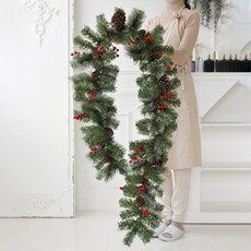 miss mone 大型冷杉聖誕花環壁掛聖誕樹, 綠色, 1個