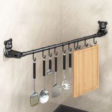 ROI라이프 다용도 펀칭프리후크 50~88cm, 엘레강트 블랙, 1개