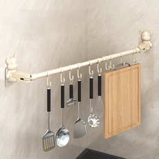 ROI라이프 다용도 펀칭프리후크 50~88cm, 밀키 화이트, 1개