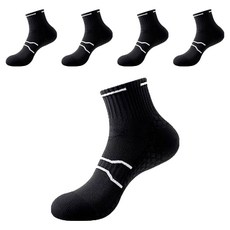 Odream 雙層緩衝跑步運動襪 5雙, 黑色, 5個