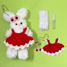 可愛娃娃製作DIY套組, 裙子兔子 紅色, 1套