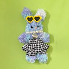 可愛娃娃製作DIY套組, 褲子 格紋 兔子 漸層, 1套