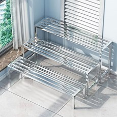 스테인레스 베란다 다층 화분 받침대 120 x 25 cm, 3단