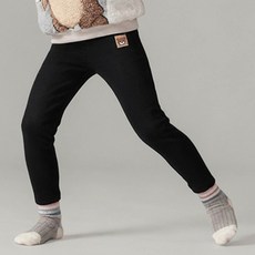 JOYMULTI 兒童款標籤熊刷毛羅紋內搭褲