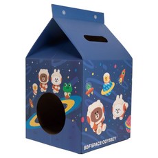 SPACE系列牛奶盒貓窩抓板, 深藍色, 1個