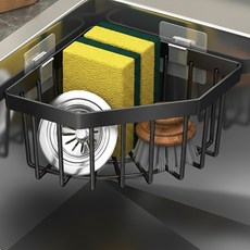 ROI Life 廚房水槽多功能掛式排水架 18.5 x 13.5 x 8.5 cm, 黑色, 2個