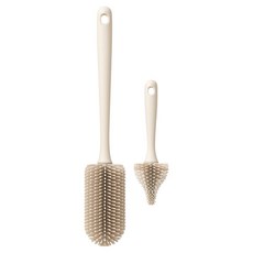 MOTHER-K QQ極效水杯奶瓶矽膠刷 2件組 奶瓶刷 + 奶嘴刷, 香草, 1套