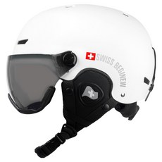 SWISS BEGINEW 滑雪板護目鏡一體式面罩雪鏡, 白色, 1個