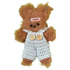 森之家 可愛娃娃DIY製作套組 吊帶褲毛線兔子, 棕色, 1套