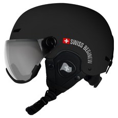 SWISS BEGINEW 滑雪板護目鏡一體式面罩雪鏡, 黑色, 1個