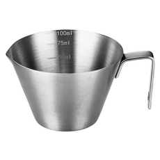 Edish 不鏽鋼咖啡量杯/濃縮量杯, 不鏽鋼色, 1個, 100ml