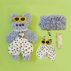 Mori's House 可愛玩偶製作DIY套組 褲子貓 斑點灰, 混合色, 1個