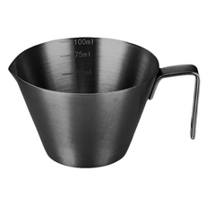 Edish 不鏽鋼咖啡量杯/濃縮量杯, 黑色, 1個, 100ml