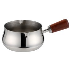 Balunfini 不鏽鋼 304 木柄鐘形奶盅 附刻度濃縮咖啡杯 180ml, 混合色, 1個