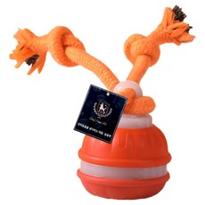 딩동펫 반려동물 로프 터그공 자동 장난감, 오렌지, 1개