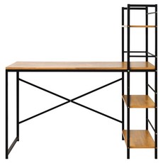 HOPMA 合馬家具 加深款日系層架工作桌 E-S1600PTK-R, 拼版柚木