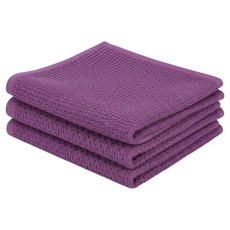 Tradeway 附掛環優質純棉鬆餅格紋抹布 紫色, 3個