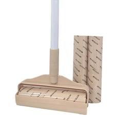 ALTTEURI 基本款拖把用強力除塵滾筒 + 收納盒 + 3段式拖把桿 + 膠帶3入 米色, 1套