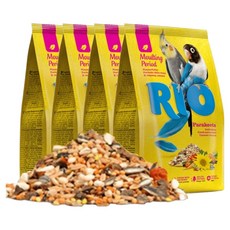 RIO 왕관 모란 코뉴어 깃털 영양 모이, 1kg, 4개