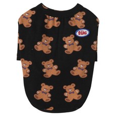 투스투스 강아지 쿠키 베어 티셔츠, 블랙, 1개