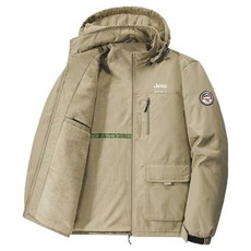 지프스피릿 남녀공용 기모안감 후디 패딩사파리