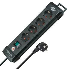 brennenstuhl 頂級系列 4孔延長線, 黑色, 1個, 1.8m