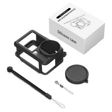 동글이 편리한 DJI액션캠 실리콘 케이스 Action 3 / 4 / 5 Pro 호환 블랙, 1개