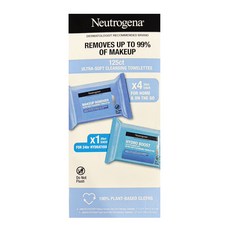 Neutrogena 玻尿酸保濕柔軟卸妝棉1包 + 溫和柔軟卸妝棉4包, 25片, 1組