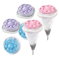 로켓팝 폭풍흡입 세탁기 머리카락 먼지 거름망 3종 x 2p 세트, 핑크, 블루, 퍼플, 1세트