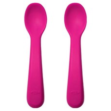 OXO tot 寶寶握全矽膠湯匙, 莓果粉, 2個