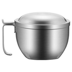 A&R 304不鏽鋼隔熱防燙泡麵碗3件組 1.2L, 銀色, 1個