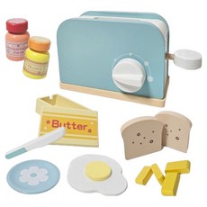 Daon 廚房原木扮家家酒道具烤麵包機組, 混合色, 1套