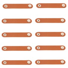 가죽 케이블 이어폰 정리 버클, 브라운, 10개