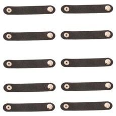 皮革線材耳機整理扣, 黑色, 10個, 單一商品