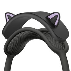 Dino Apple AirMax 頭帶貓咪保護套, 黑色, 1個, Airpods max