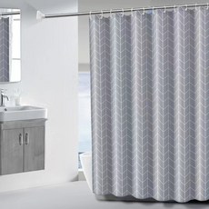 바코젤 방수 샤워 커튼, 모서리물결 그레이, 1개