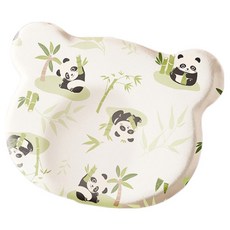 OhBabyLying 小熊矽膠定型枕 枕套 + 枕芯, 竹子熊貓, 1套