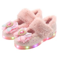 마미트리 아동용 밍키 2 LED 털 구두