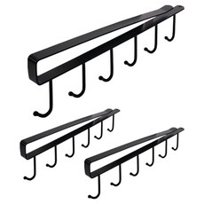 PICKYPICKS 多功能櫥櫃置物架 杯架 掛架, 3個, 黑色