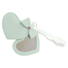 찐웨이 데일리 러블리하트 키링 손거울 7.5 x 8.5 cm, 라이트카키, 1개