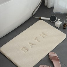 온트리 메모리폼 욕실용 발매트 40 x 60 cm, 베이지, 1개