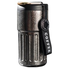 TEMPEST 純鈦保溫咖啡杯 溫度顯示款, 黑色, 1個, 410ml