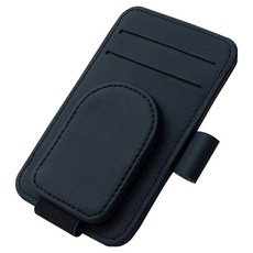 카사장 차량용 선바이저 수납 선글라스 거치대, 레더 블랙, 1개