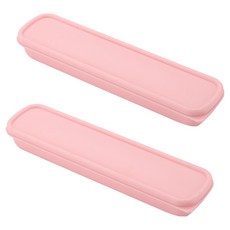 생활의지혜 모던 무소음 휴대용 도시락 수저케이스, 핑크, 2개
